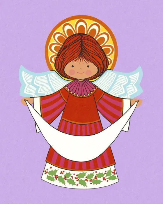 Framed Print : Angel Holding a Banner Framed Print : Angel Holding a Banner