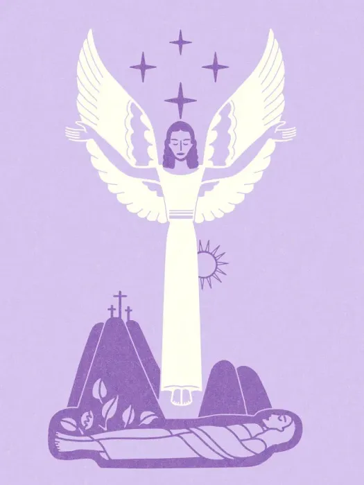 Framed Print : Angel Over Jesus