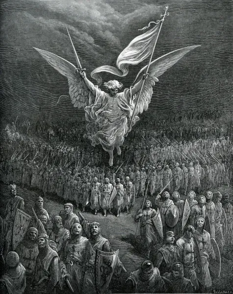 Angel of Victory Leads First Crusaders Print. Art Prints, Posters