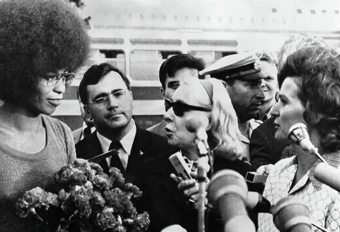Framed Print : Angela Davis in Moscow Framed Print : Angela Davis in Moscow
