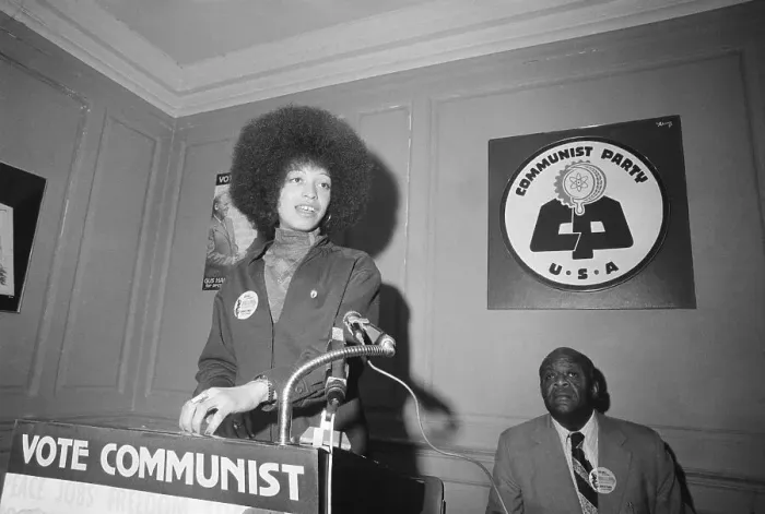 Framed Print : Angela Davis Standing at Podium Framed Print : Angela Davis Standing at Podium