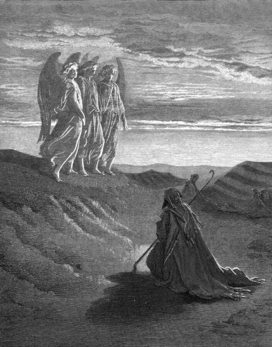 Framed Print : The angels promise a son to Abraham Framed Print : The angels promise a son to Abraham