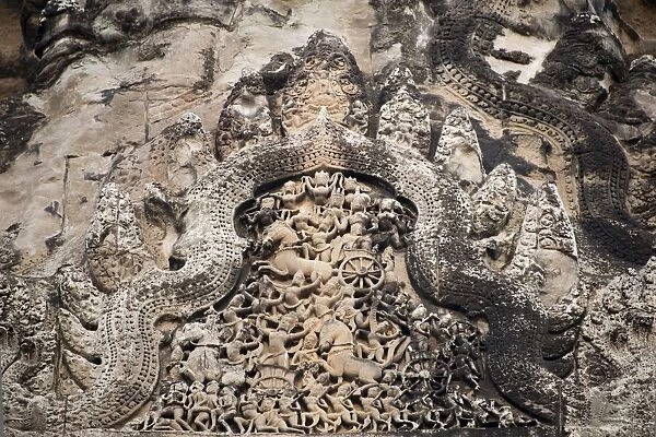 Angkor Carving Closeup, Siem Reap, Cambodia