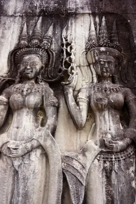 Framed Print : Angkor female bas relief carvings Framed Print : Angkor female bas relief carvings