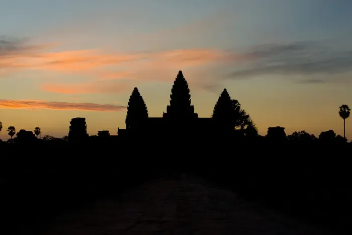 Framed Print : Angkor Temple Silhouette Sunrise Inner Entrance Framed Print : Angkor Temple Silhouette Sunrise Inner Entrance