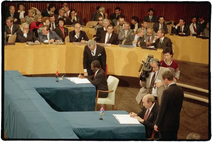 Framed Print : Angolan and Cuban Foreign Ministers