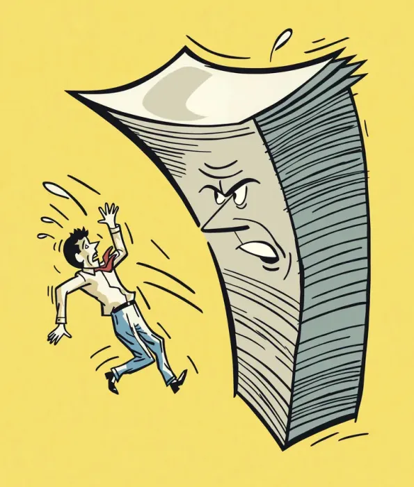 Framed Print : Angry Stack of Papers