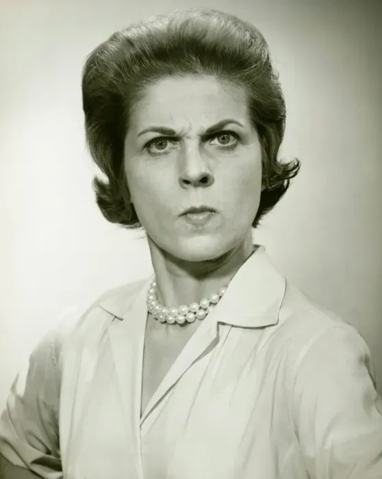 Framed Print : Angry woman in studio, (B&W), (Portrait) Framed Print : Angry woman in studio, (B&W), (Portrait)