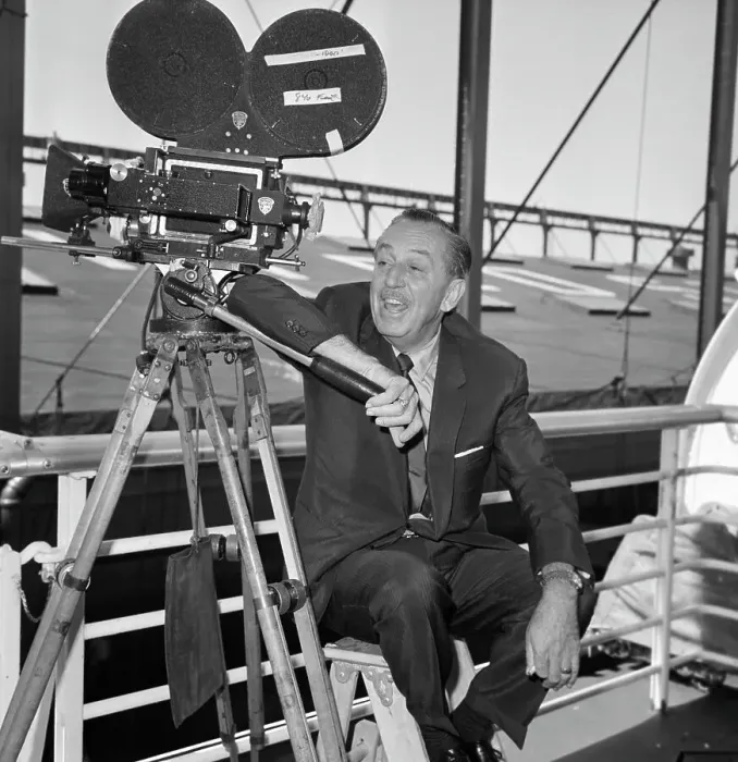 Framed Print : Animator Walt Disney with Movie Camera Framed Print : Animator Walt Disney with Movie Camera