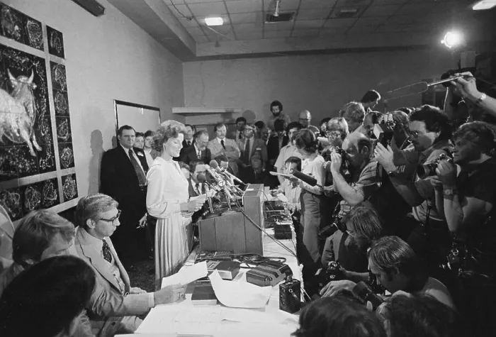 Framed Print : Anita Bryant Speaks to Reporters Framed Print : Anita Bryant Speaks to Reporters