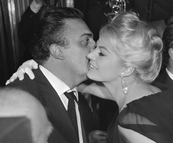 Framed Print : Anita Ekberg Hugs Federico Fellini Framed Print : Anita Ekberg Hugs Federico Fellini