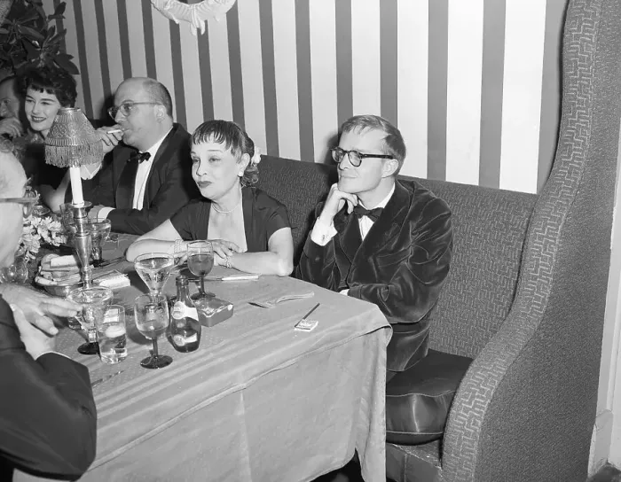 Framed Print : Anita Loos and Truman Capote at El Morocco Club Framed Print : Anita Loos and Truman Capote at El Morocco Club