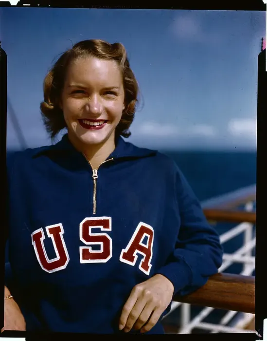 Framed Print : Ann Curtis Smiling on Deck Framed Print : Ann Curtis Smiling on Deck
