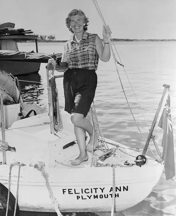 Framed Print : Ann Davidson Standing on Sailboat Framed Print : Ann Davidson Standing on Sailboat