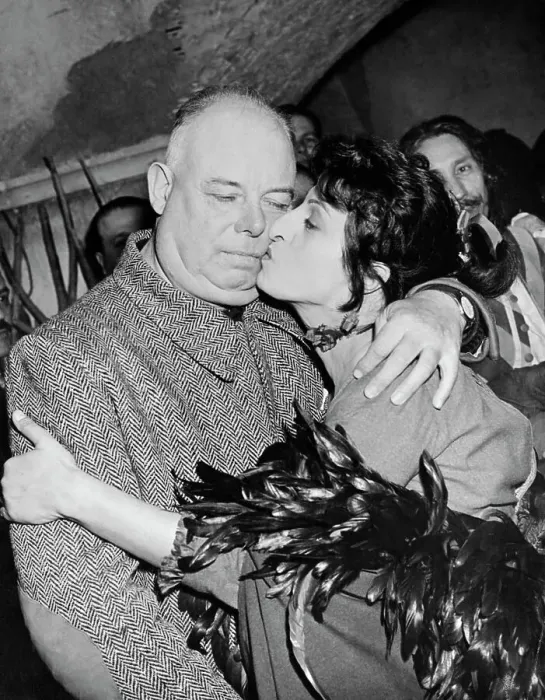 Framed Print : Anna Magnani Kissing Jean Renoir Framed Print : Anna Magnani Kissing Jean Renoir