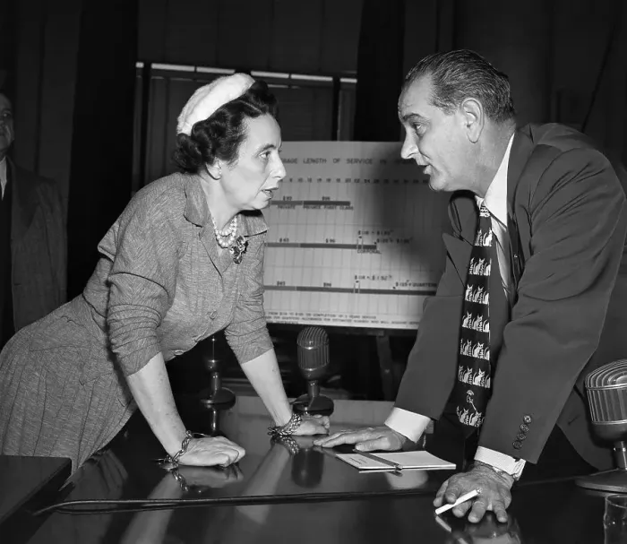 Framed Print : Anna Rosenberg and Lyndon B. Johnson Framed Print : Anna Rosenberg and Lyndon B. Johnson