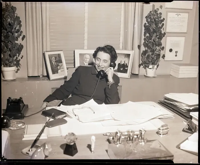 Framed Print : Anna Rosenberg Seated at Desk Framed Print : Anna Rosenberg Seated at Desk