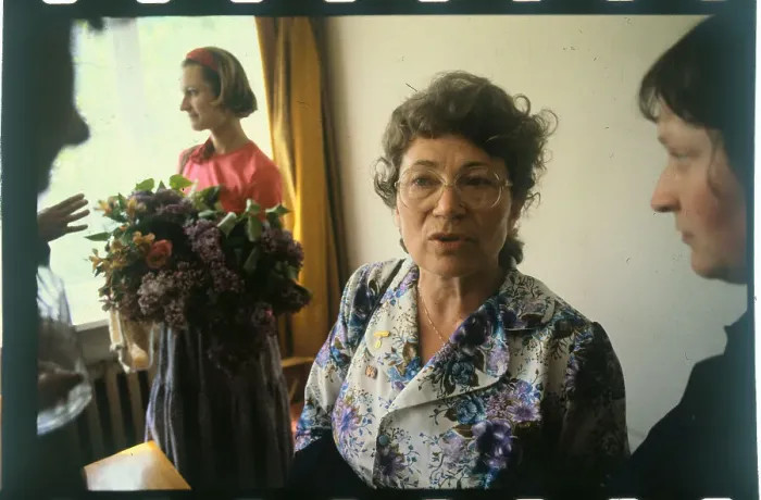 Framed Print : Anna Walentynowicz Speaking with Women Framed Print : Anna Walentynowicz Speaking with Women