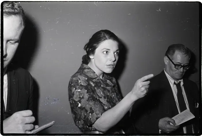 Framed Print : Anne Bancroft Points Speaking To Press Framed Print : Anne Bancroft Points Speaking To Press