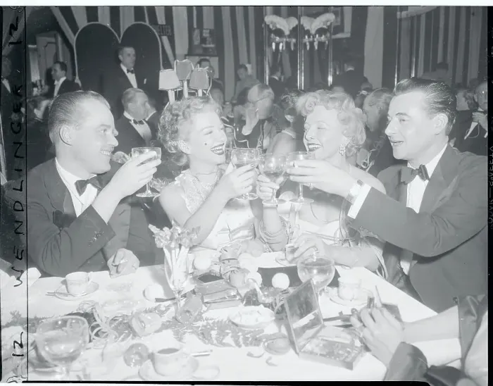 Framed Print : Anne Baxter Sharing a Toast with Colleagues Framed Print : Anne Baxter Sharing a Toast with Colleagues