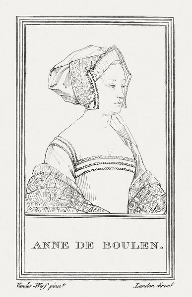 Anne Boleyn (c. 1501-1536), Queen of England, copper engraving, published 1805