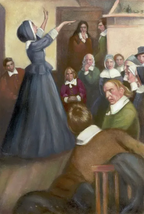 Framed Print : Anne Hutchison Preaches Painting After Howard Pyle Framed Print : Anne Hutchison Preaches Painting After Howard Pyle