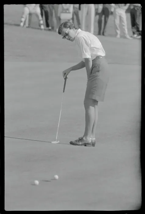 Framed Print : Anne Quast Observing Her Putt Framed Print : Anne Quast Observing Her Putt