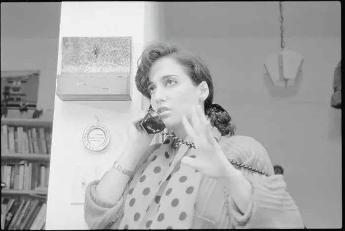 Framed Print : Annette Lopez-Munoz Talking on Telephone