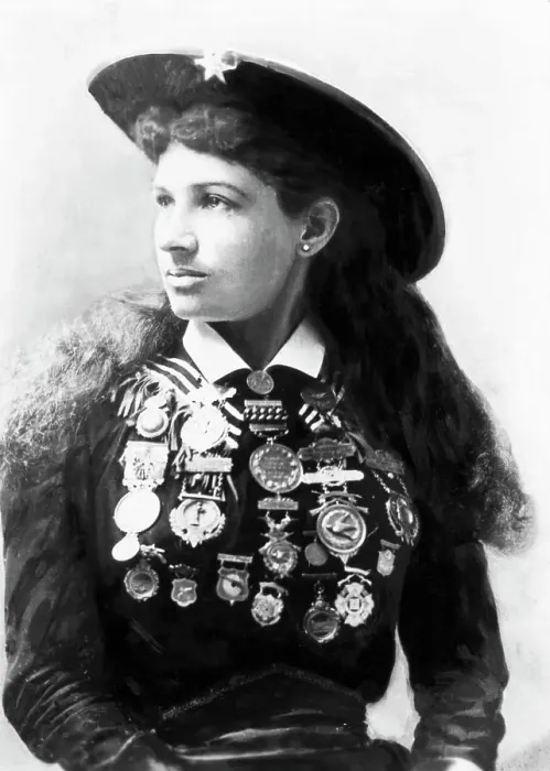 Framed Print : Annie Oakley Wearing Medals Framed Print : Annie Oakley Wearing Medals