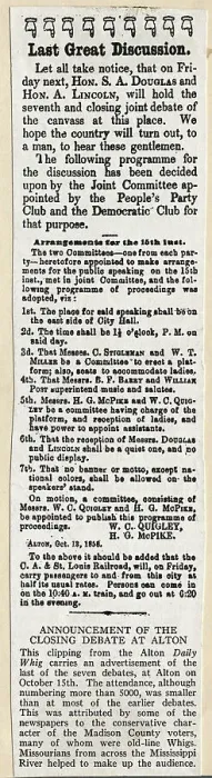 Framed Print : Announcement of the Closing Debate at Alton Framed Print : Announcement of the Closing Debate at Alton