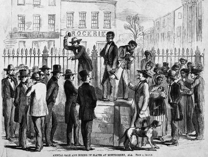 Framed Print : Annual Sale and Hiring of Slaves at Montgomery, Alabama Illustration Framed Print : Annual Sale and Hiring of Slaves at Montgomery, Alabama Illustration