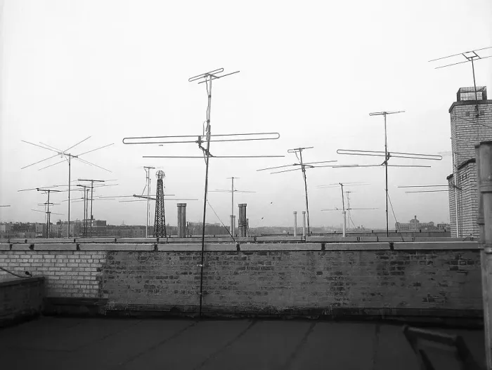 Framed Print : Antennas on New York Rooftops