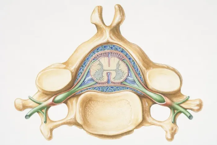 Framed Print : Anterior cross section of spinal column revealing how vertebra fits round spinal cord Framed Print : Anterior cross section of spinal column revealing how vertebra fits round spinal cord