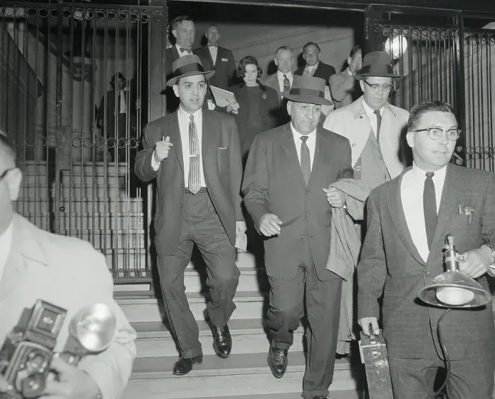 Framed Print : Anthony Accardo Exiting a Federal Building Framed Print : Anthony Accardo Exiting a Federal Building
