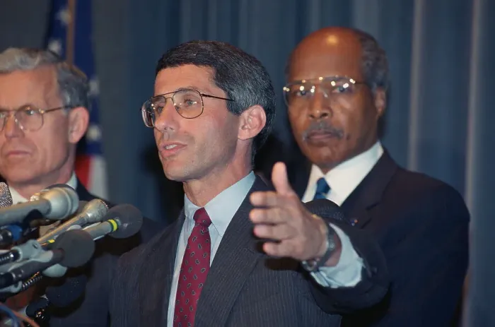 Framed Print : Anthony Fauci Discussing Drug AZT