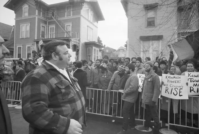 Framed Print : Anthony Imperiale Facing Demonstrators Framed Print : Anthony Imperiale Facing Demonstrators