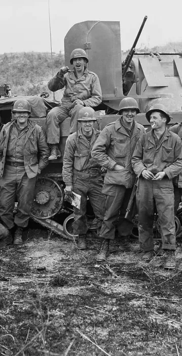 Framed Print : Anti-Aircraft Gunners Posed Smiling Framed Print : Anti-Aircraft Gunners Posed Smiling