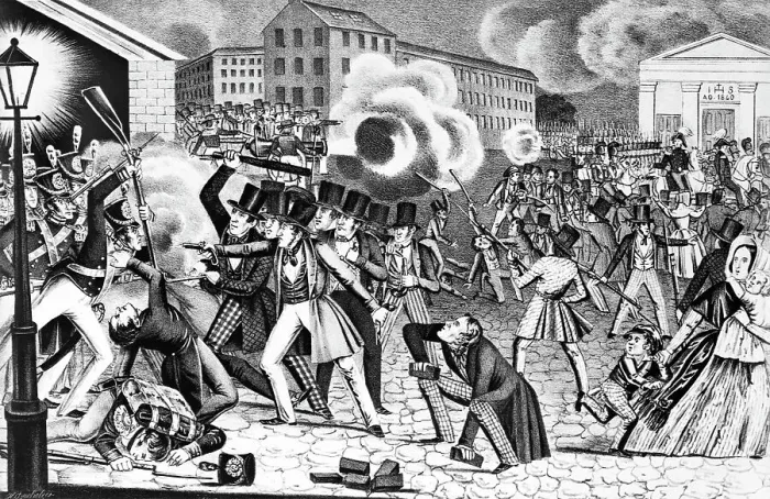 Framed Print : Anti-Catholics Attack Militia / Illustrati Framed Print : Anti-Catholics Attack Militia / Illustrati