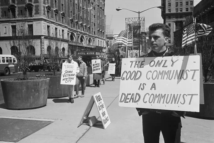 Framed Print : Anti-Communist Picket in Times Square