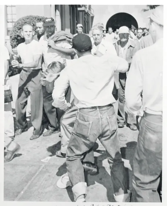 Framed Print : Anti-Communists Attacking Car Workers Framed Print : Anti-Communists Attacking Car Workers