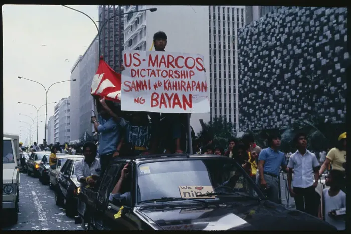 Framed Print : Anti-Marcos Protesters Framed Print : Anti-Marcos Protesters