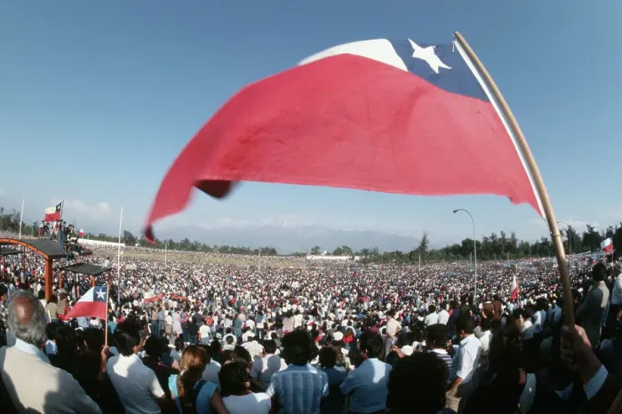 Framed Print : Anti-Pinochet Rally in Chile Framed Print : Anti-Pinochet Rally in Chile