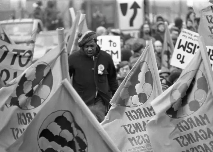 Framed Print : Anti-Racism Demonstration In Boston Framed Print : Anti-Racism Demonstration In Boston