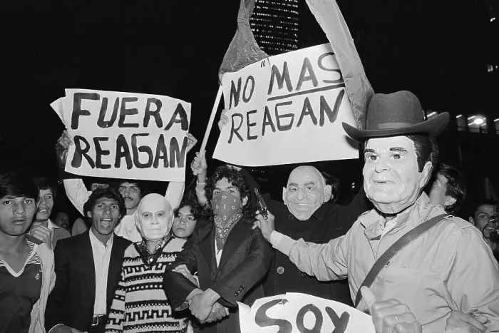 Framed Print : Anti-Reagan Demonstration Framed Print : Anti-Reagan Demonstration