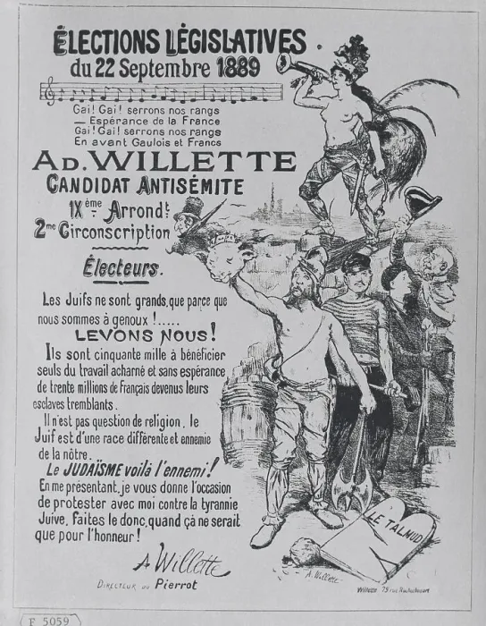 Framed Print : Anti-Semetic French Election Poster Framed Print : Anti-Semetic French Election Poster