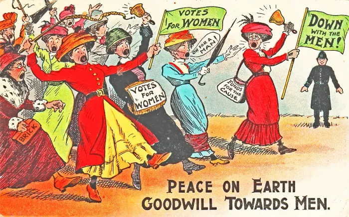 Framed Print : Anti-Suffrage Christmas Card Framed Print : Anti-Suffrage Christmas Card