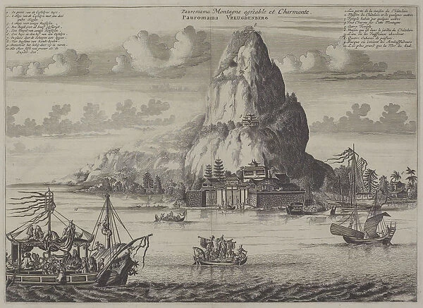 antique, archival, art, asia, asia, asian, boats, caption, culture, depicting, engraving