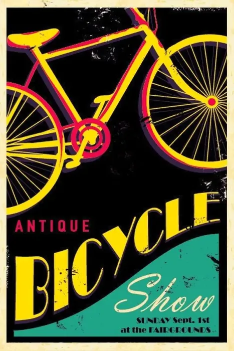 : Antique bicycle poster design template : Antique bicycle poster design template
