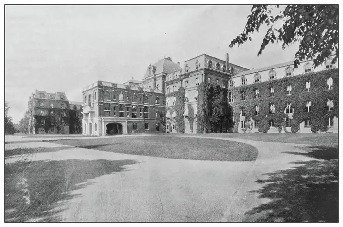 Framed Print : Antique black and white photo of the United States: Vassar College, Poughkeepsie, New York Framed Print : Antique black and white photo of the United States: Vassar College, Poughkeepsie, New York