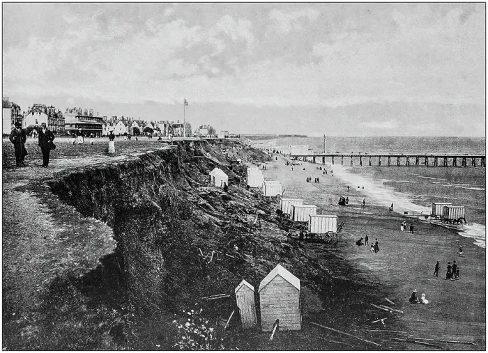 Framed Print : Antique black and white photograph of England and Wales: Clacton Framed Print : Antique black and white photograph of England and Wales: Clacton